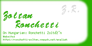 zoltan ronchetti business card